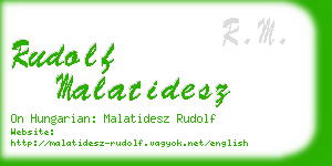 rudolf malatidesz business card